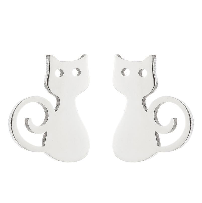 1 Pair Cute Animal Titanium Steel Plating Ear Studs