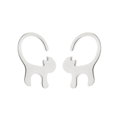 1 Pair Cute Animal Titanium Steel Plating Ear Studs