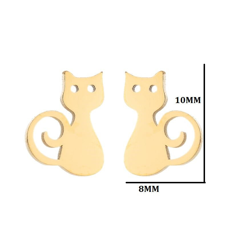 1 Pair Cute Animal Titanium Steel Plating Ear Studs