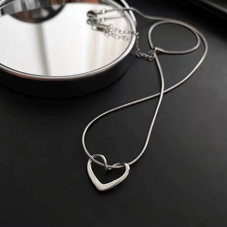 Fashion Heart Shape Titanium Steel Plating Pendant Necklace 1 Piece