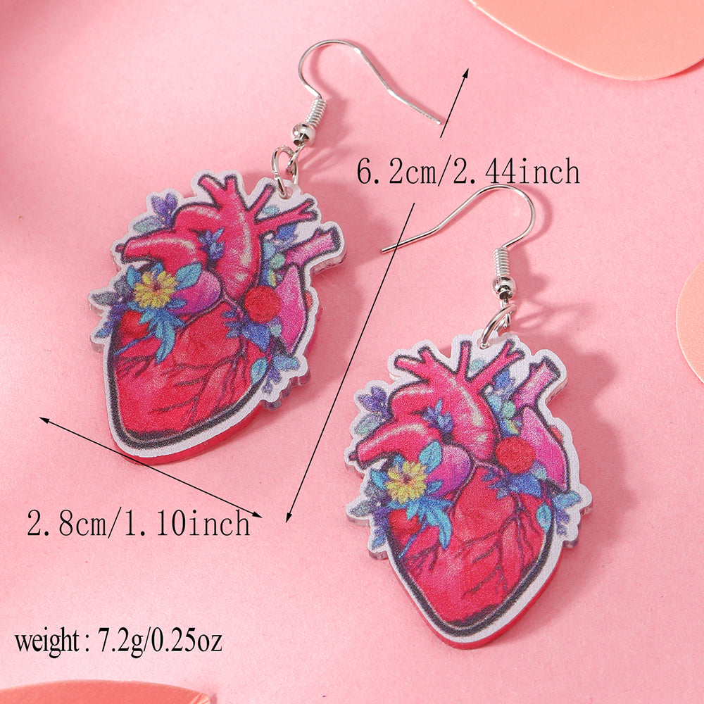 1 Pair Funny Streetwear Oversized Heart Heart Shape Arylic Silver Plated Drop Earrings