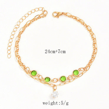 Simple Style Geometric Color Block Alloy Women's Anklet