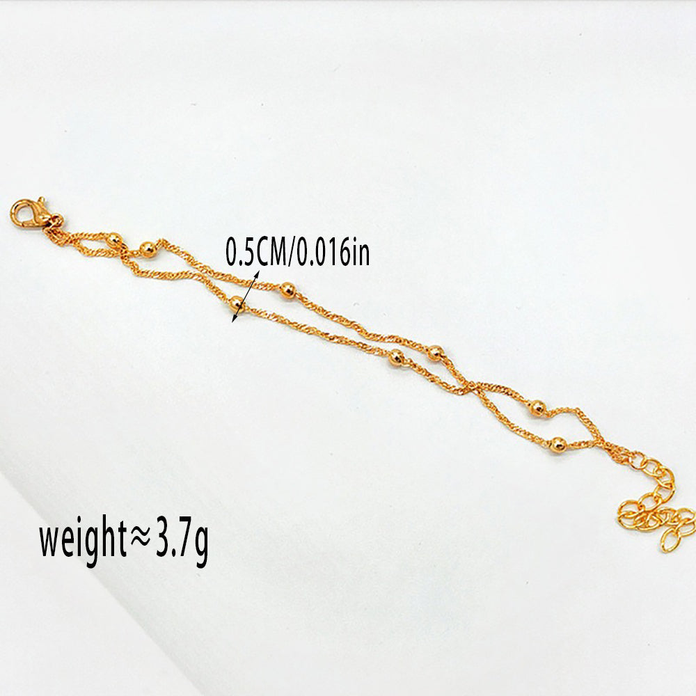 Copper Gold Plated Simple Style Round Bracelets