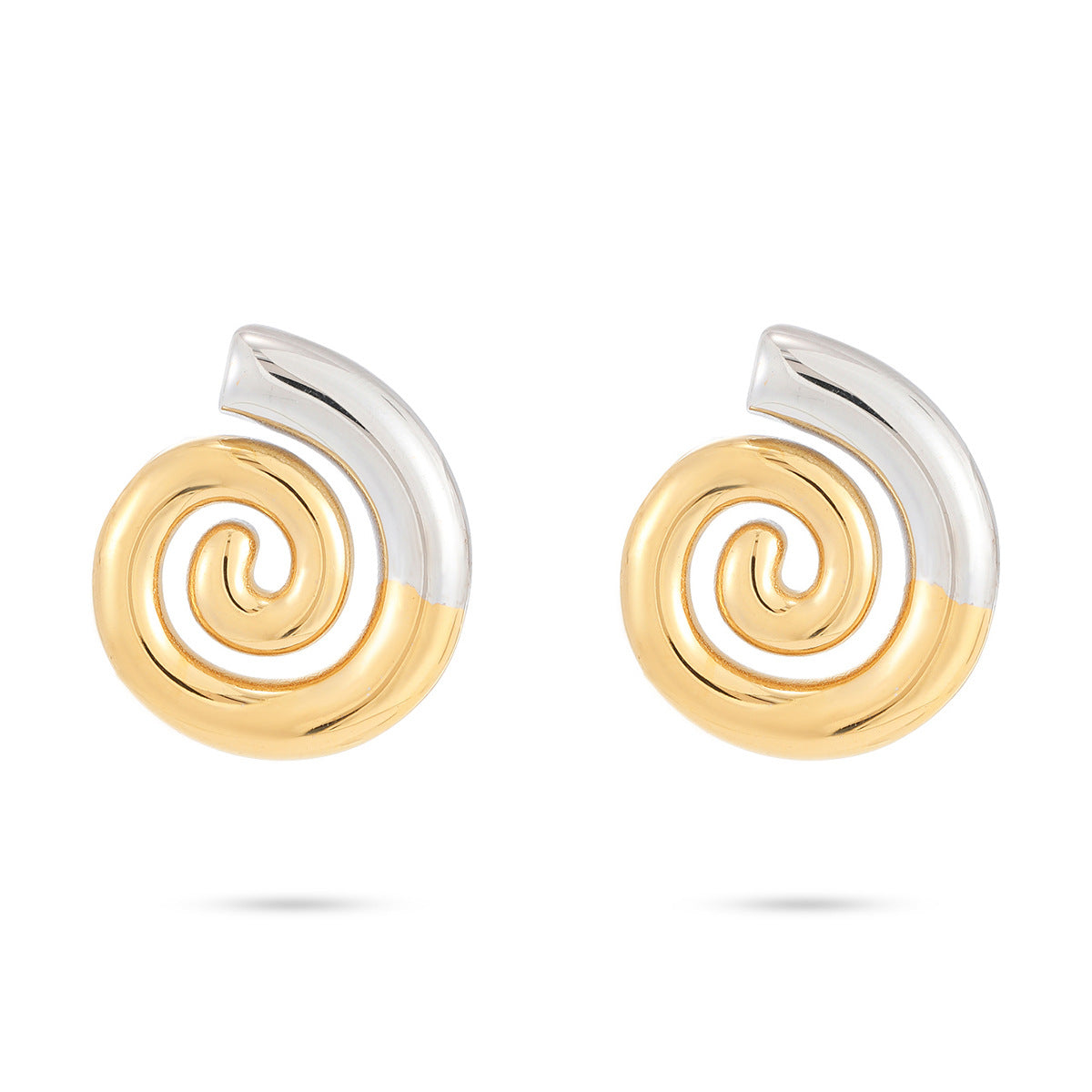 Simple Style Spiral Stainless Steel Ear Studs 1 Pair