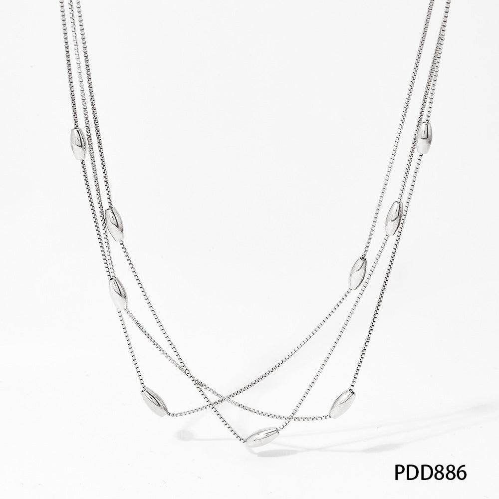 Stainless Steel Titanium Steel Casual Simple Style Color Block Plating Bracelets Necklace