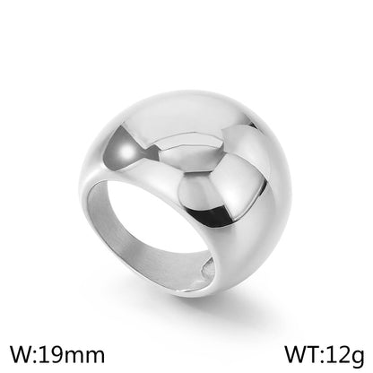 Stainless Steel 18K Gold Plated Simple Style Solid Color Rings