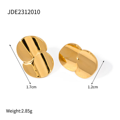 1 Pair IG Style Geometric Stainless Steel 18K Gold Plated Ear Studs