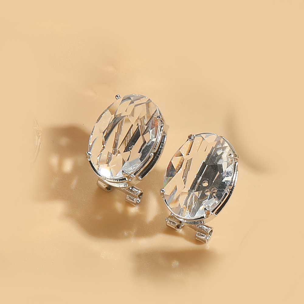 1 Pair Simple Style Oval Inlay Copper Acrylic 14K Gold Plated Ear Studs