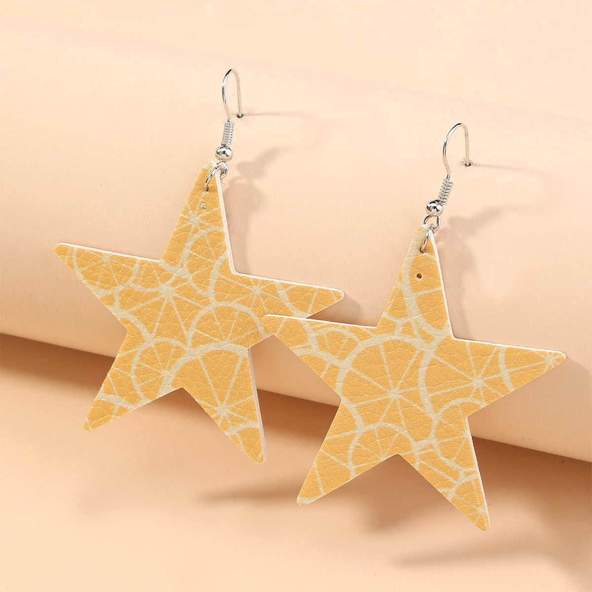 1 Pair Casual Vacation Star Fruit Imitation Leather Drop Earrings