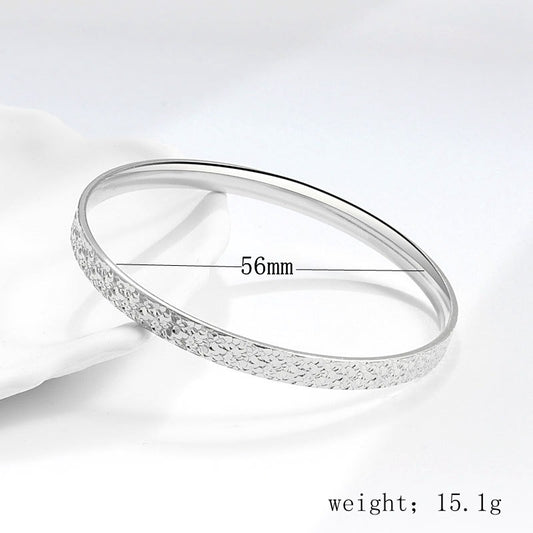 Sterling Silver Silver Plated Casual Simple Style Geometric Bangle