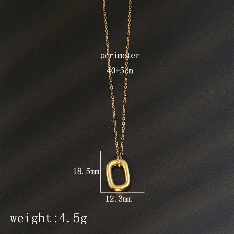 Stainless Steel 18K Gold Plated Simple Style Geometric Pendant Necklace