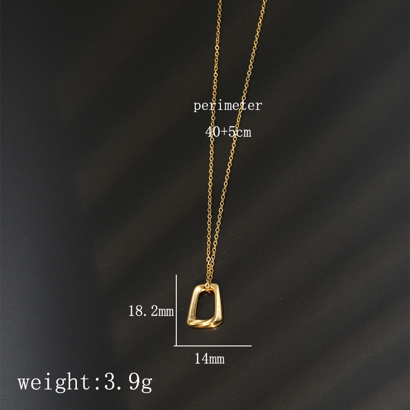 Stainless Steel 18K Gold Plated Simple Style Geometric Pendant Necklace