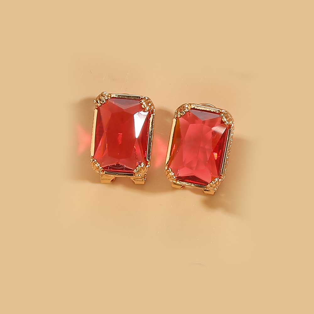 1 Pair Simple Style Square Inlay Copper Zircon 14K Gold Plated Earrings