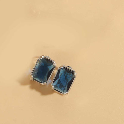 1 Pair Simple Style Square Inlay Copper Zircon 14K Gold Plated Earrings