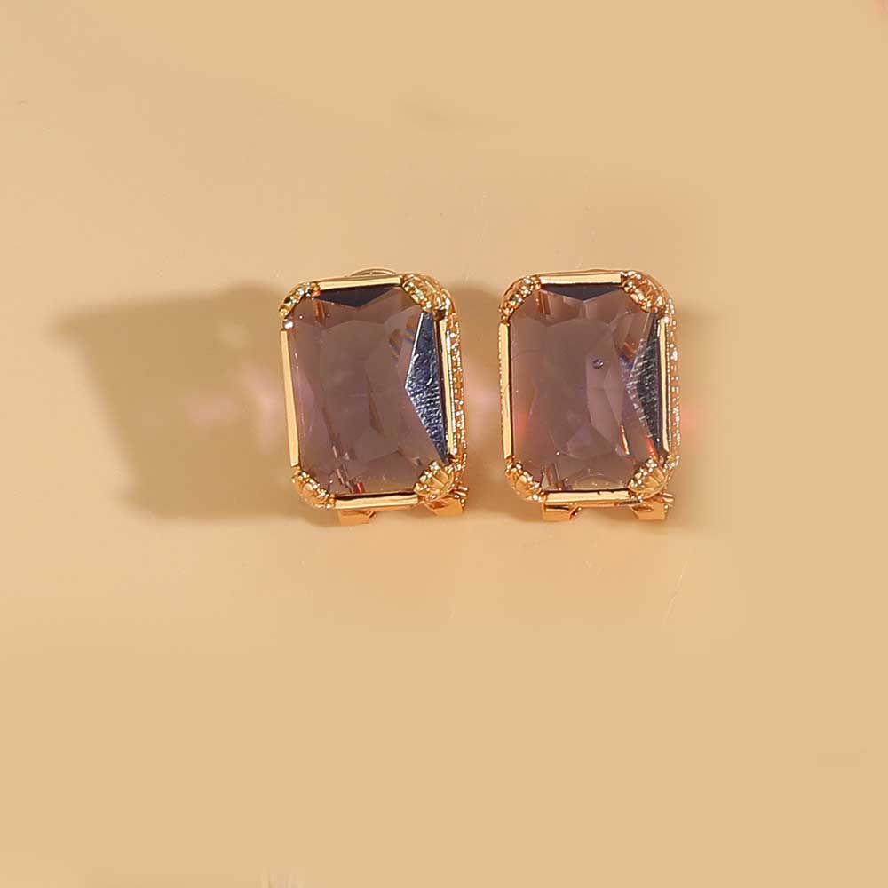 1 Pair Simple Style Square Inlay Copper Zircon 14K Gold Plated Earrings