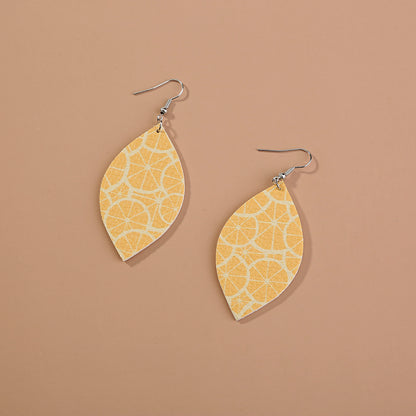 1 Pair Casual Vacation Star Fruit Imitation Leather Drop Earrings