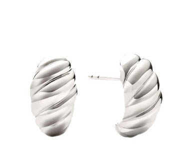 1 Pair Simple Style Geometric Solid Color Plating Stainless Steel Hoop Earrings