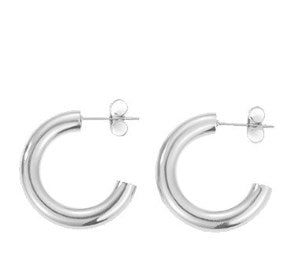 1 Pair Simple Style Geometric Solid Color Plating Stainless Steel Hoop Earrings