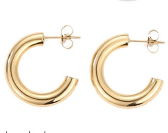 1 Pair Simple Style Geometric Solid Color Plating Stainless Steel Hoop Earrings