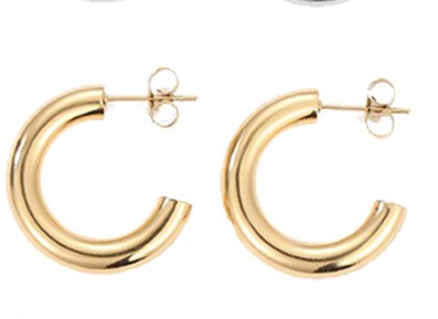 1 Pair Simple Style Geometric Solid Color Plating Stainless Steel Hoop Earrings