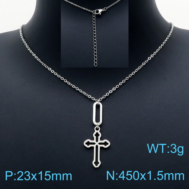 Fashion Long Cross Necklace Earrings Clavicle Chain Jewelry Set