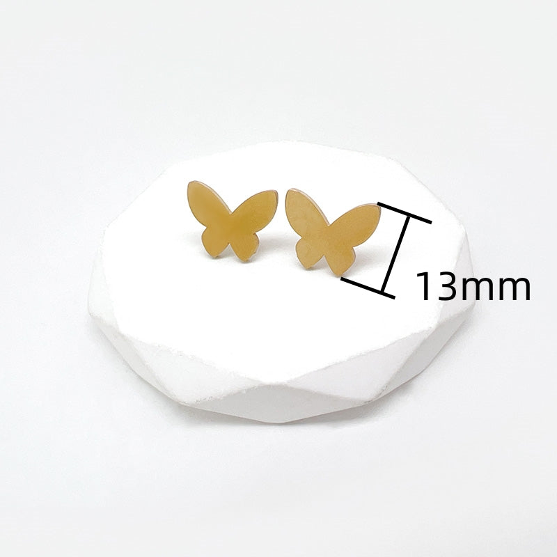 1 Pair Simple Style Butterfly Plating Stainless Steel 18K Gold Plated Ear Studs