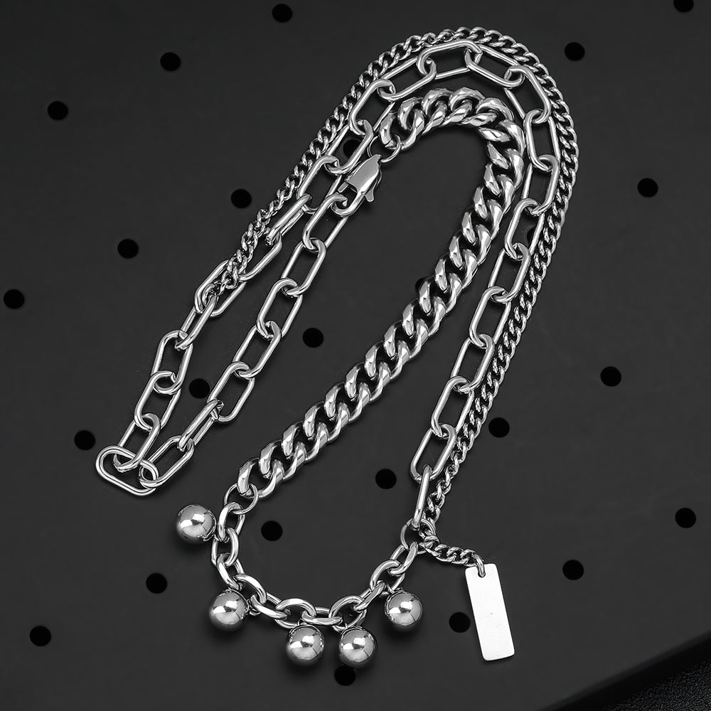 Stainless Steel Hip-Hop Geometric Necklace