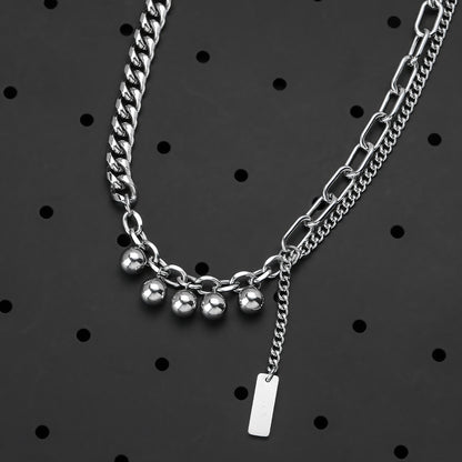 Stainless Steel Hip-Hop Geometric Necklace