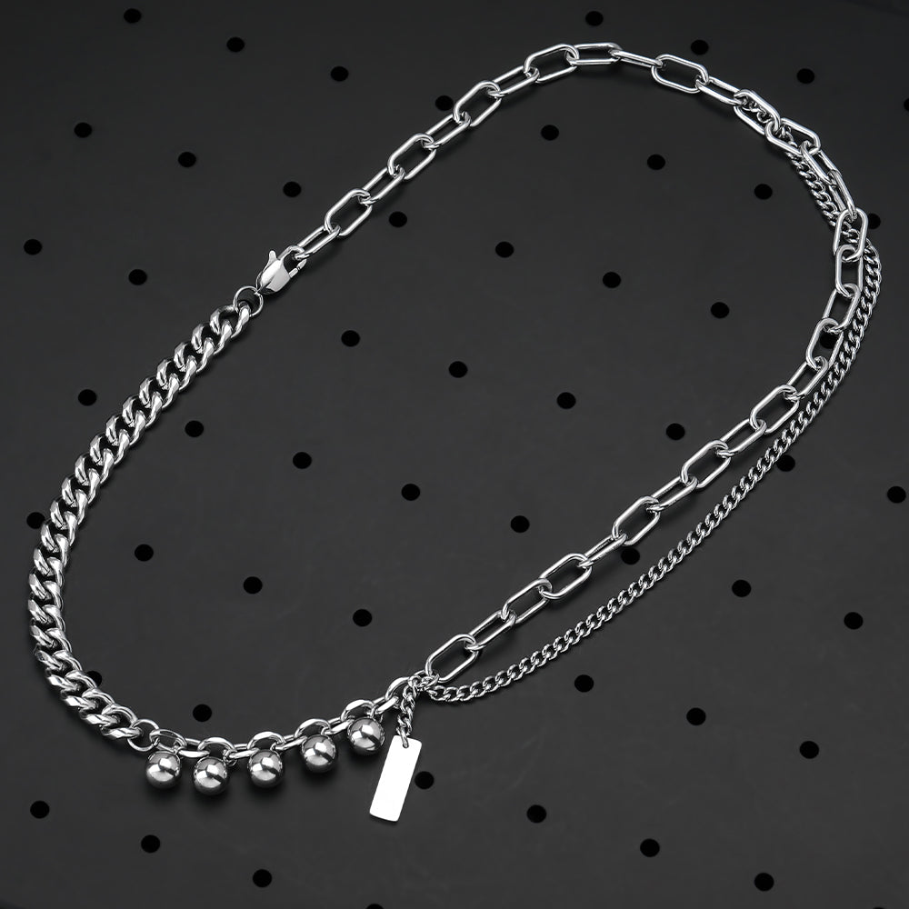 Stainless Steel Hip-Hop Geometric Necklace