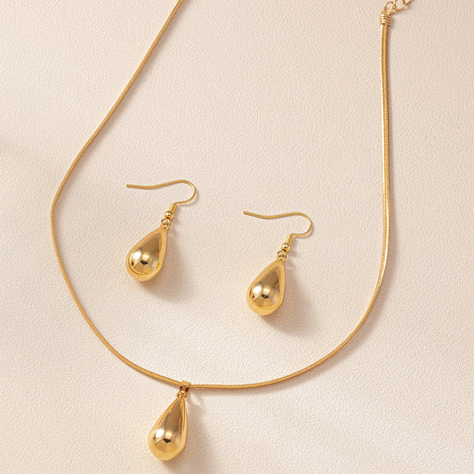Elegant Simple Style Water Droplets Plastic Ferroalloy Plating Women's Earrings Necklace