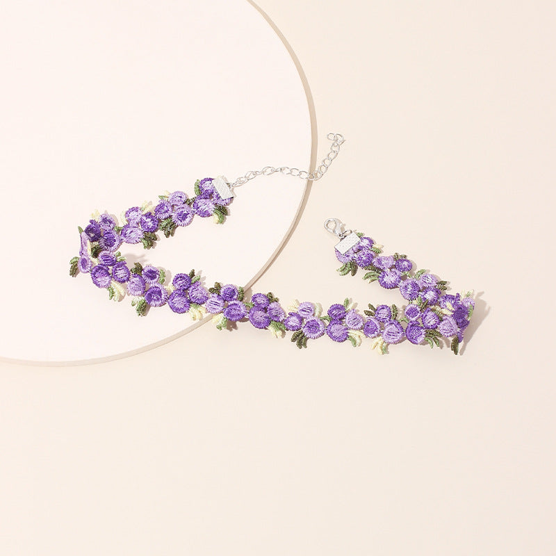Retro Lace Tie Flower Collar Choker Short Clavicle Necklace Wholesale Gooddiy