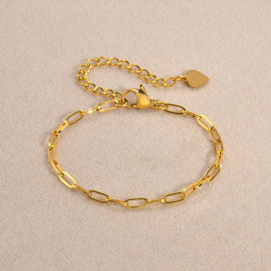 Simple Style Geometric Stainless Steel Gold Plated Girl'S Anklet