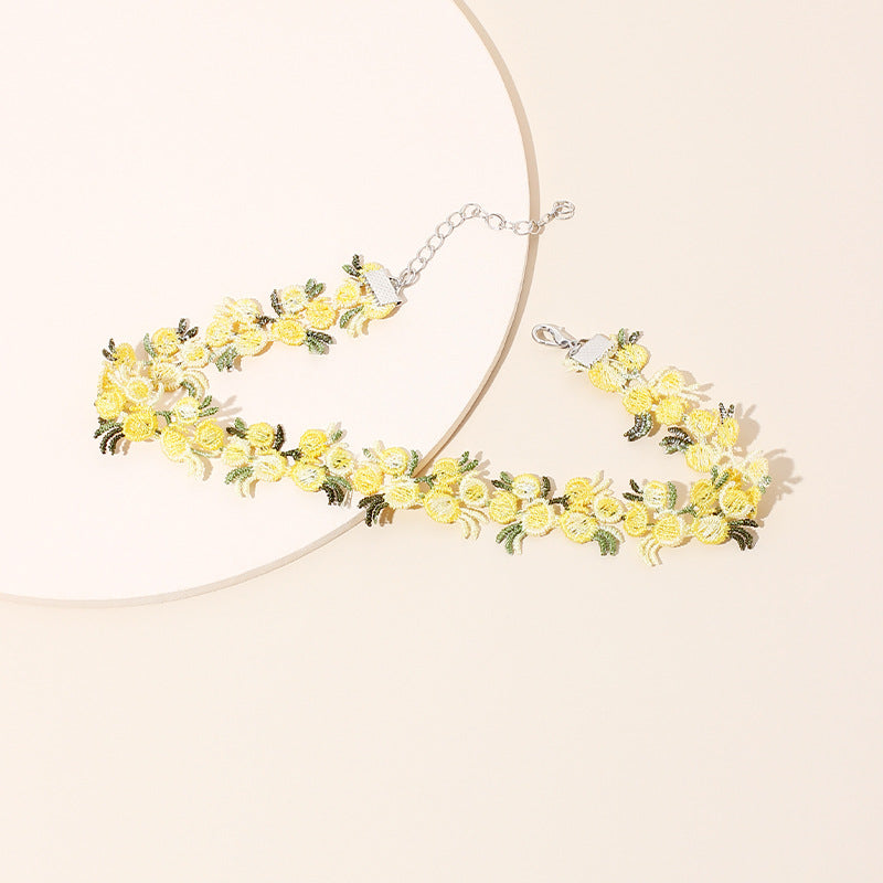 Retro Lace Tie Flower Collar Choker Short Clavicle Necklace Wholesale Gooddiy