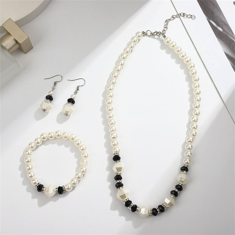 Vacation Round Imitation Pearl Beaded Women's Jewelry Set