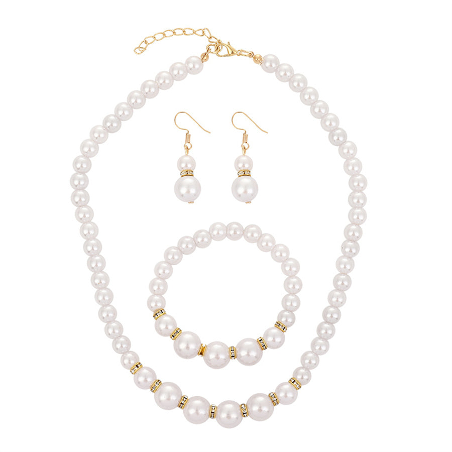 Vacation Round Imitation Pearl Beaded Women's Jewelry Set