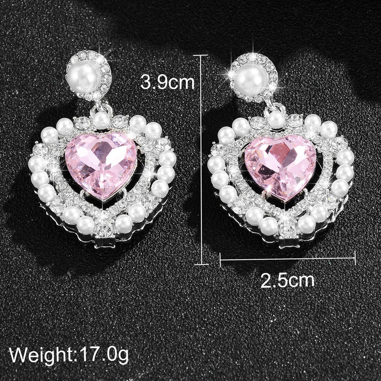 1 Pair Elegant Glam Shiny Heart Shape Bow Knot Plating Inlay Alloy Artificial Pearls Rhinestones Drop Earrings