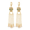 1 Pair IG Style Geometric Enamel Plating Inlay Copper Zircon Drop Earrings