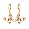 1 Pair IG Style Geometric Enamel Plating Inlay Copper Zircon Drop Earrings