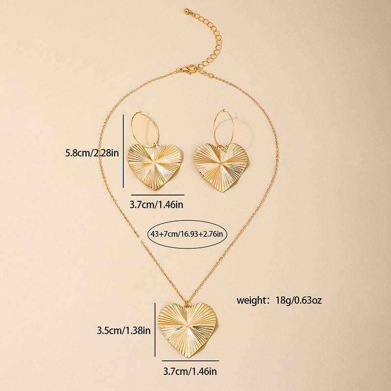 IG Style Glam Heart Shape Alloy Plating Women's Earrings Necklace