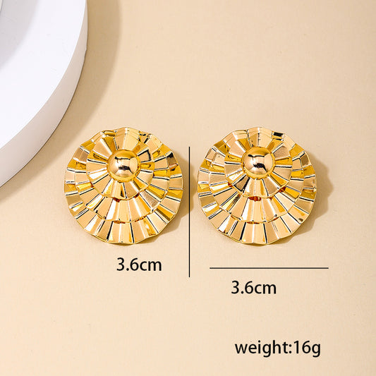 1 Pair IG Style Flower Plating Alloy Ear Studs