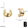 1 Pair Simple Style Geometric Inlay Copper Zircon 18K Gold Plated Ear Cuffs