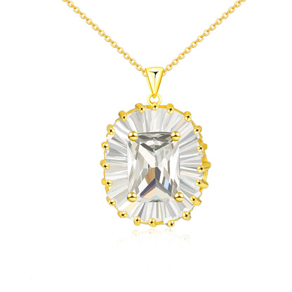 Stainless Steel Simple Style Shiny Oval Inlay Zircon Pendant Necklace