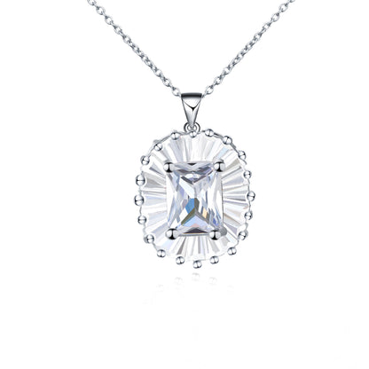 Stainless Steel Simple Style Shiny Oval Inlay Zircon Pendant Necklace