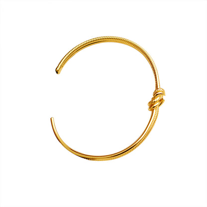 Copper 18K Gold Plated Casual Vintage Style Plating Solid Color Bangle