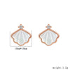 1 Pair Cute Romantic Shell Inlay Sterling Silver Shell Zircon Ear Studs