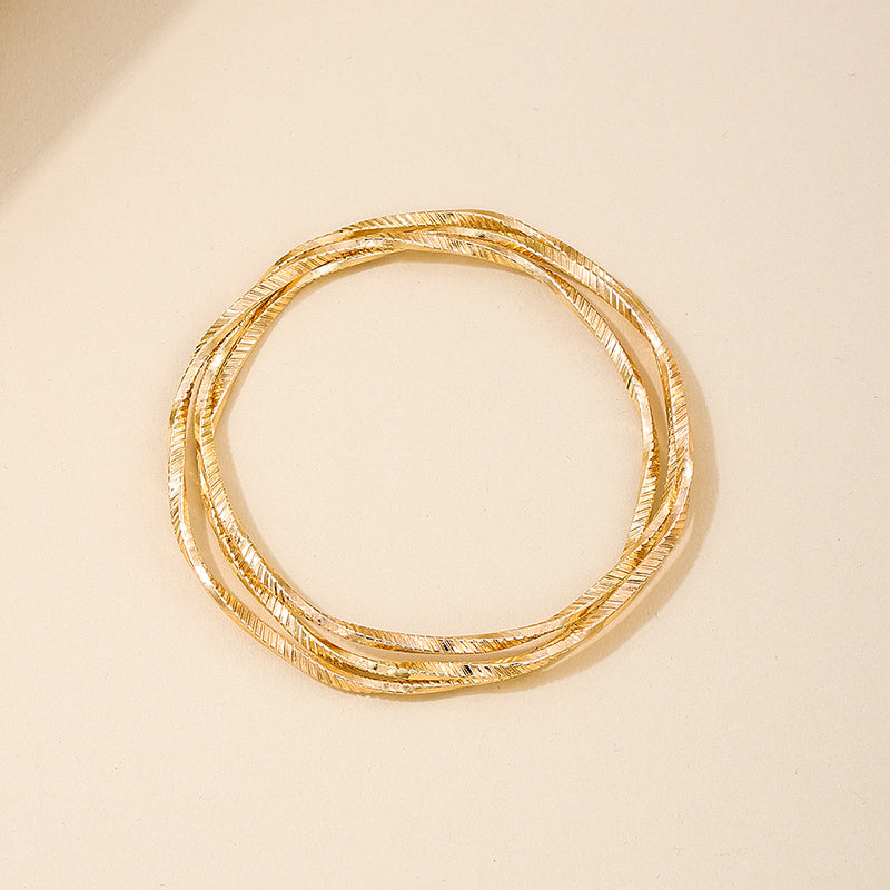 Nordic Style Simple Style Round Fine Lines Alloy Wholesale Bangle