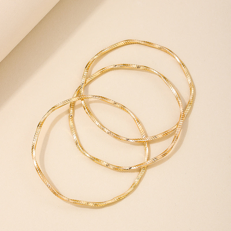 Nordic Style Simple Style Round Fine Lines Alloy Wholesale Bangle