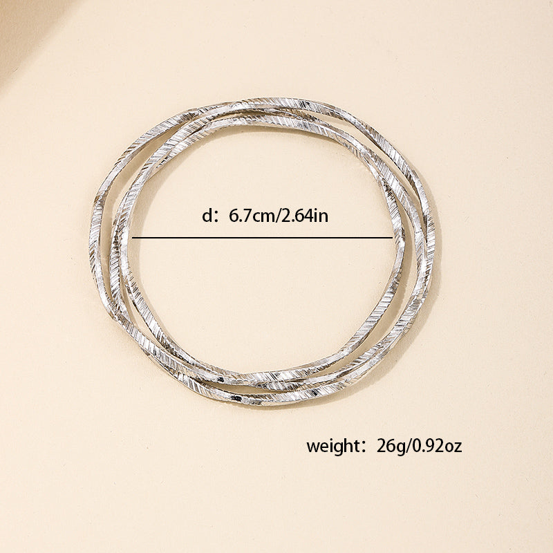 Nordic Style Simple Style Round Fine Lines Alloy Wholesale Bangle