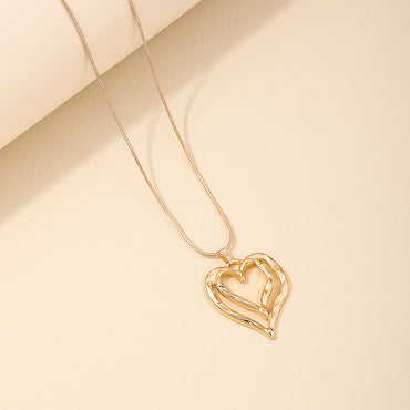 Nordic Style Simple Style Heart Shape Alloy Women's Pendant Necklace