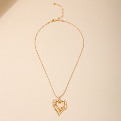 Nordic Style Simple Style Heart Shape Alloy Women's Pendant Necklace